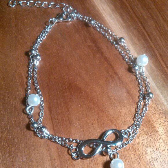 Double Row Infinity Bracelet, Extends to Anklet - Picture 2 of 13